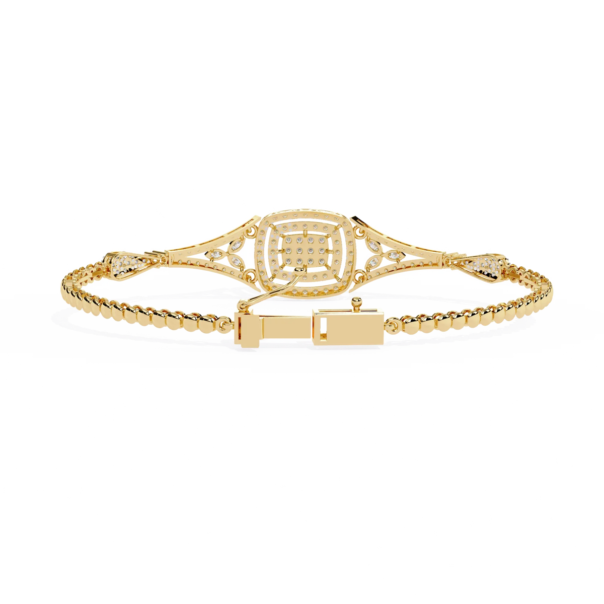 Empress Cushion Halo Lab Grown Diamond Bangle - Ophiratbf