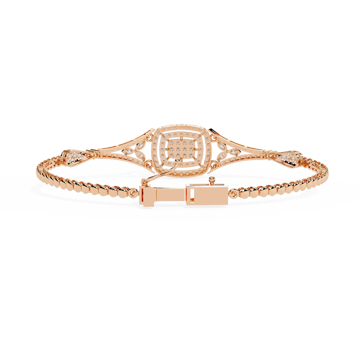 Empress Cushion Halo Lab Grown Diamond Bangle - Ophiratbf