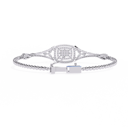 Empress Cushion Halo Lab Grown Diamond Bangle