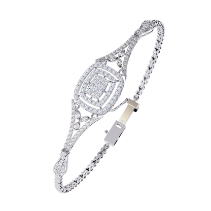 Empress Cushion Halo Lab Grown Diamond Bangle
