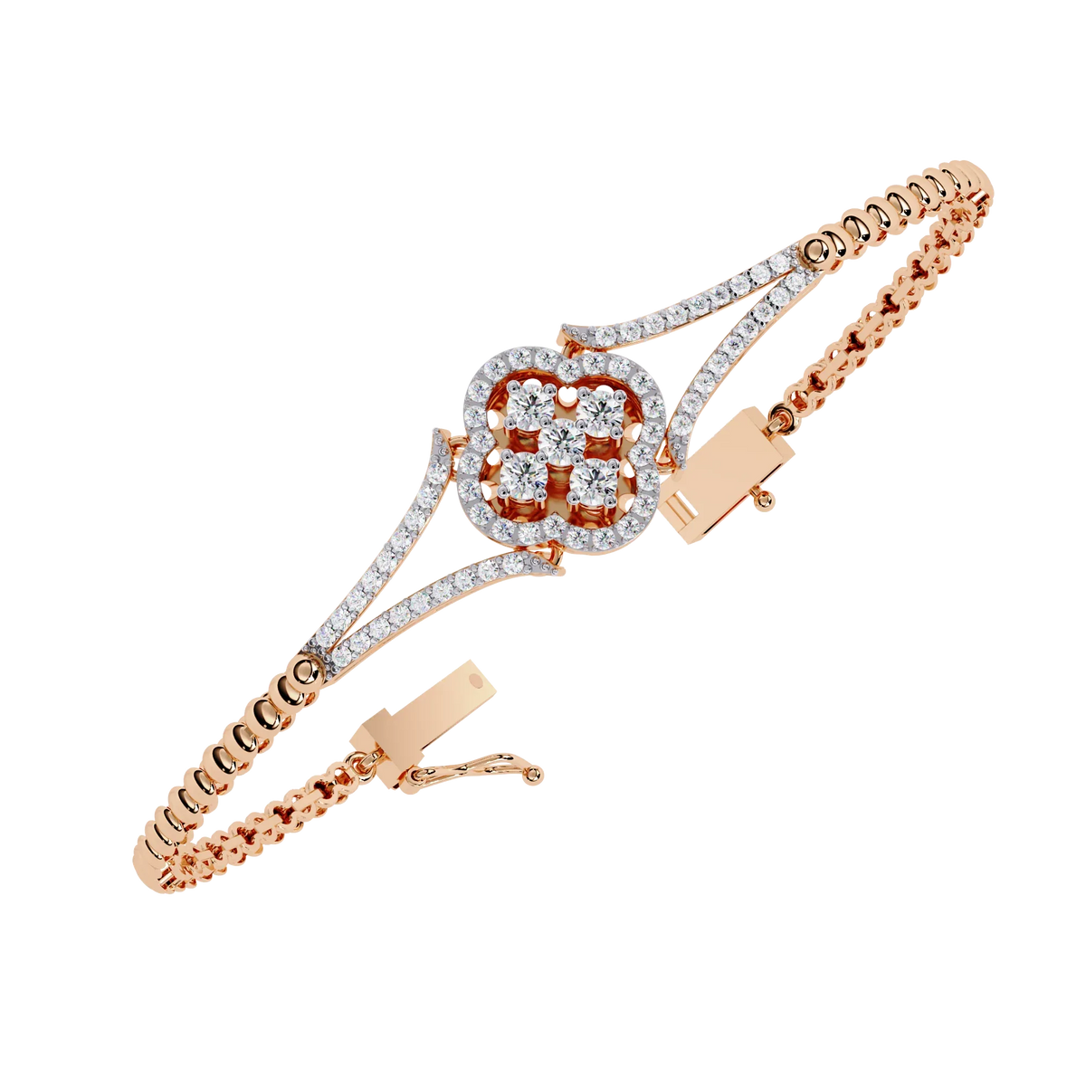 Regal Blossom Lab Grown Diamond Bangle - Ophiratbf