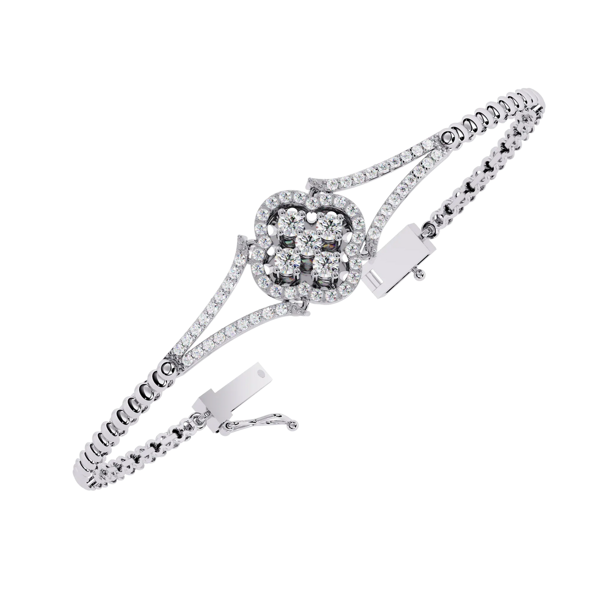 Regal Blossom Lab Grown Diamond Bangle - Ophiratbf