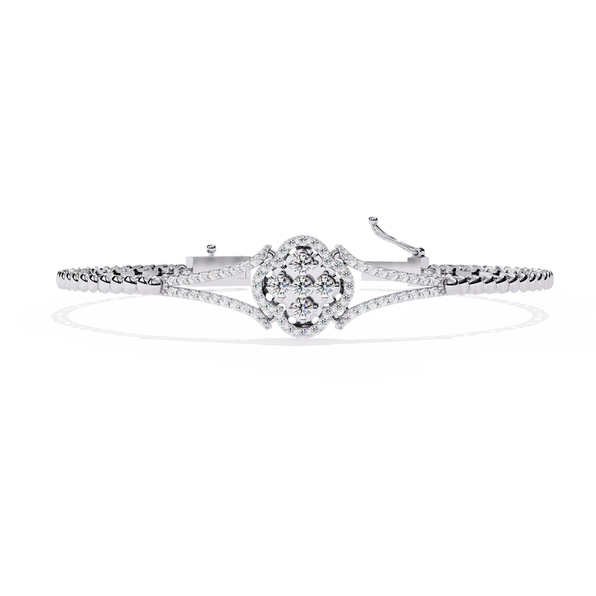 Regal Blossom Lab Grown Diamond Bangle - Ophiratbf