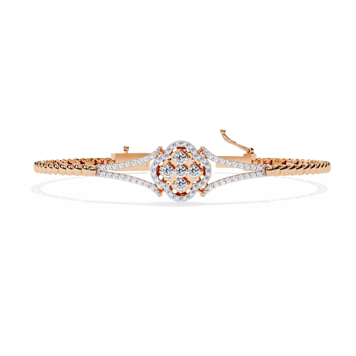 Regal Blossom Lab Grown Diamond Bangle - Ophiratbf