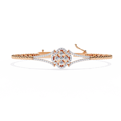 Regal Blossom Lab Grown Diamond Bangle
