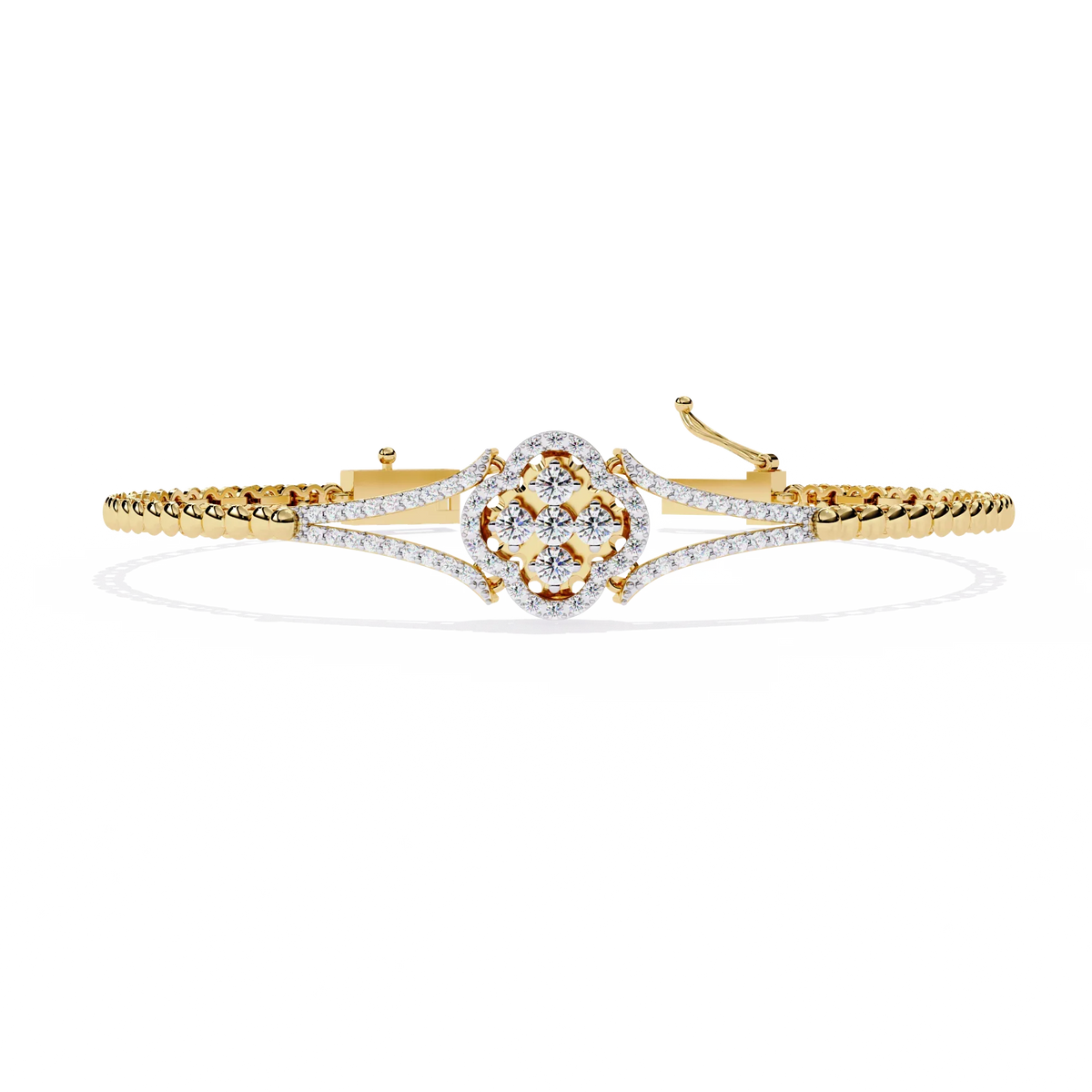 Regal Blossom Lab Grown Diamond Bangle - Ophiratbf