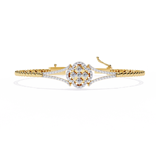 Regal Blossom Lab Grown Diamond Bangle