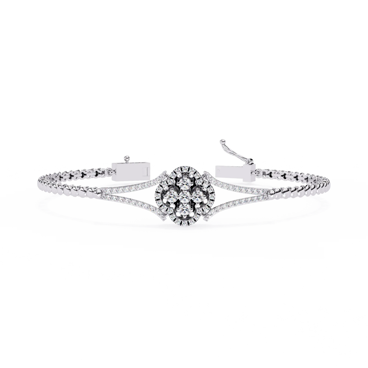 Regal Blossom Lab Grown Diamond Bangle - Ophiratbf