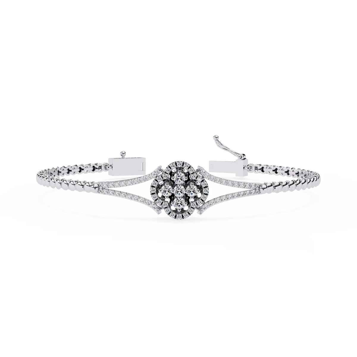 Regal Blossom Lab Grown Diamond Bangle - Ophiratbf