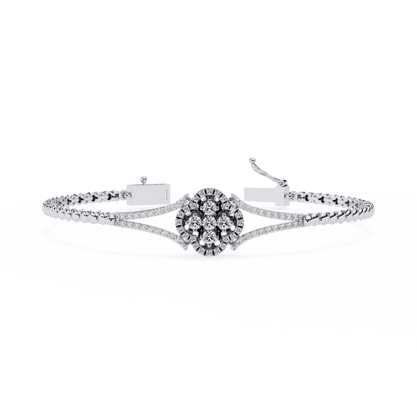 regal blossom lab grown diamond bangle