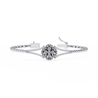 Regal Blossom Lab Grown Diamond Bangle