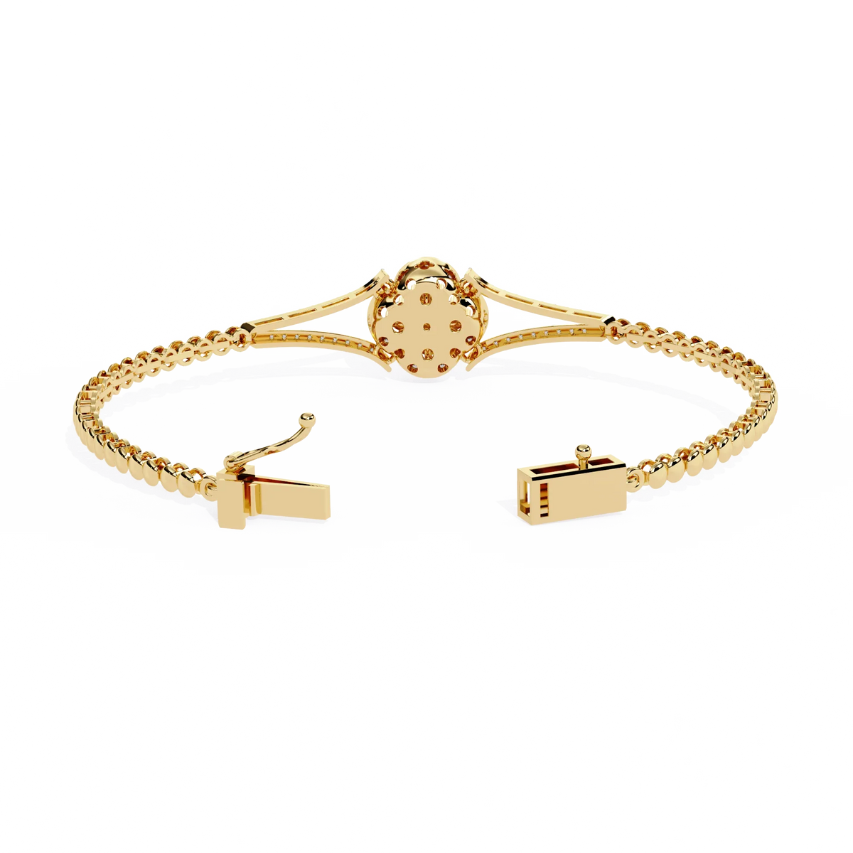 Regal Blossom Lab Grown Diamond Bangle - Ophiratbf