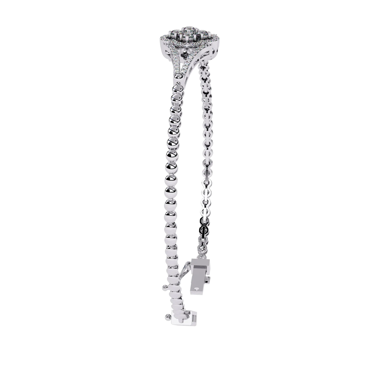 Regal Blossom Lab Grown Diamond Bangle - Ophiratbf