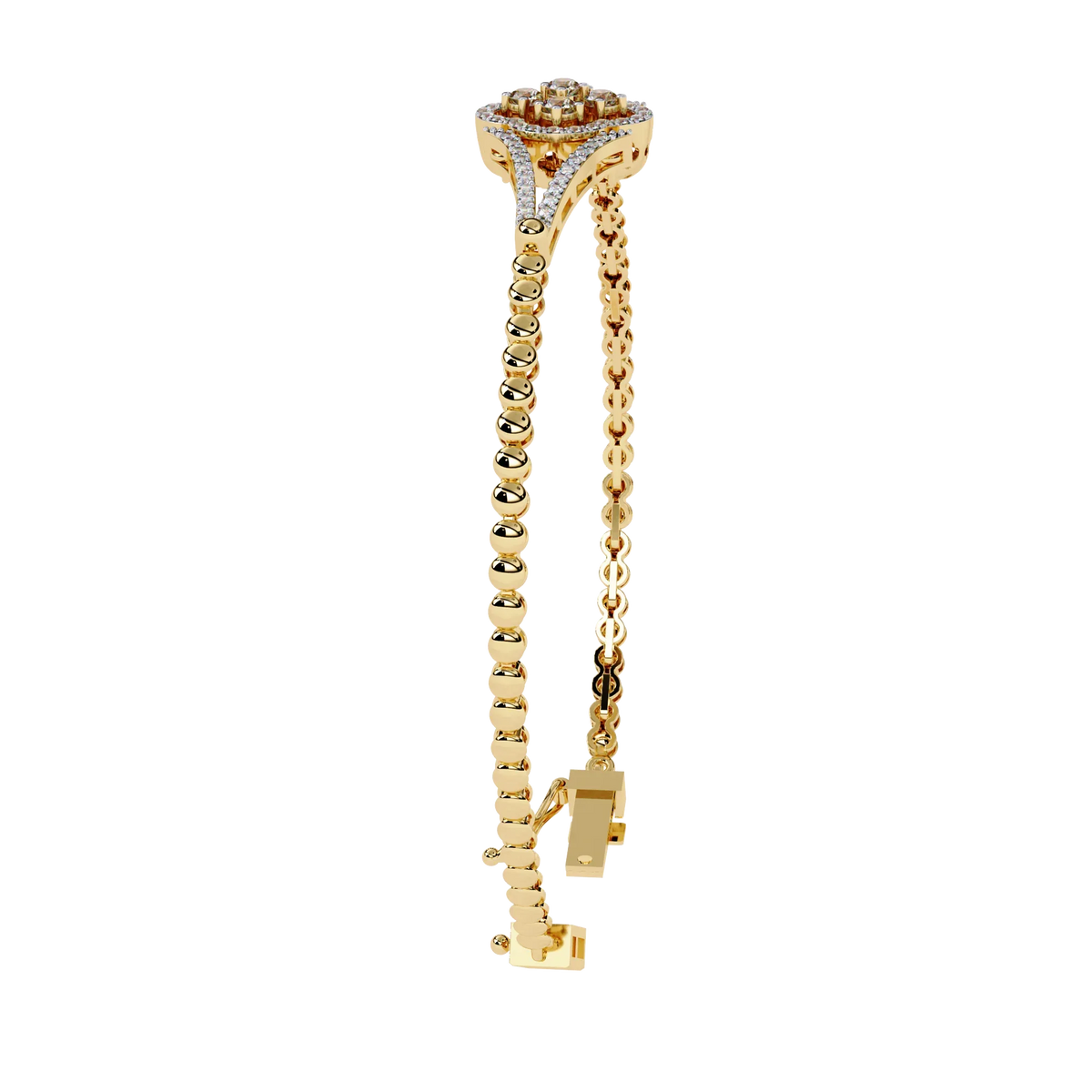 Regal Blossom Lab Grown Diamond Bangle - Ophiratbf