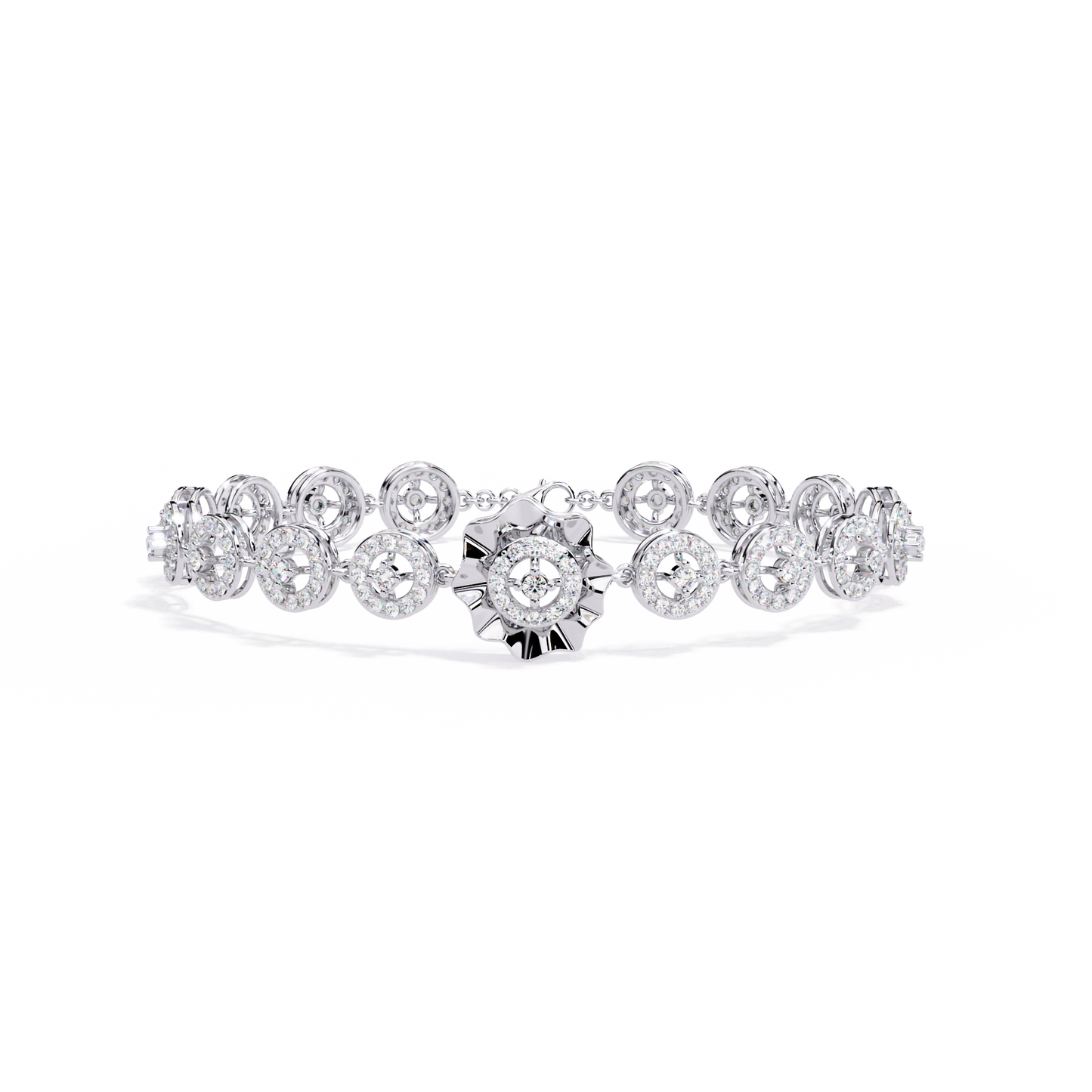 solaris medallion lab grown diamond bracelet