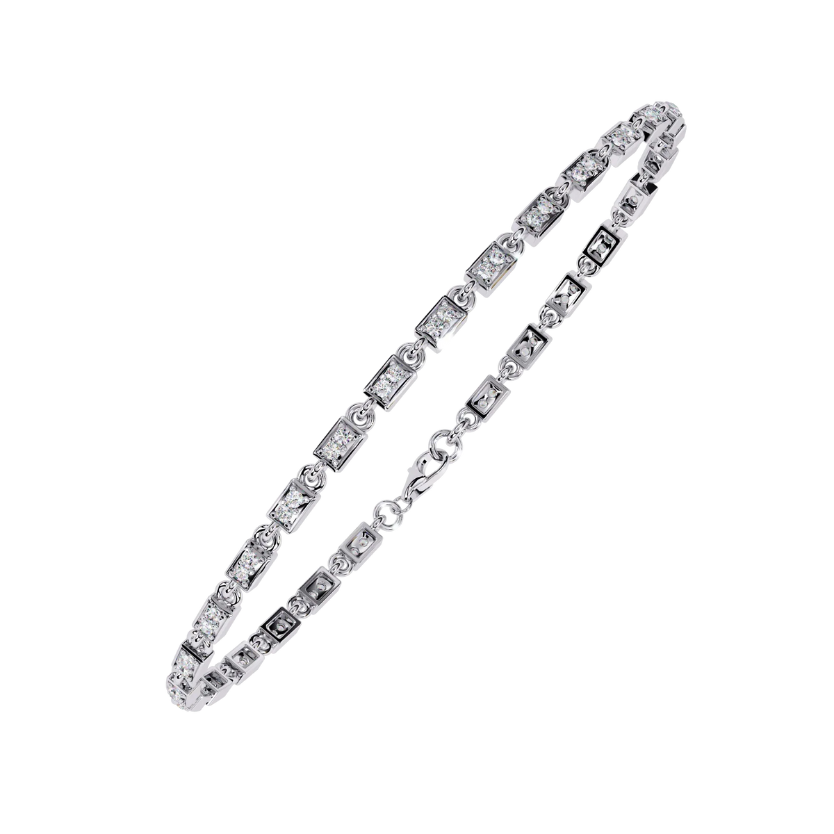 Radiant Row Lab Grown Princess Cut Bracelet - Ophiratbf