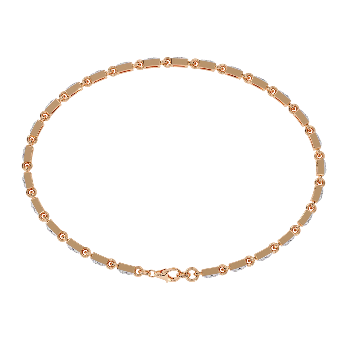Radiant Row Lab Grown Princess Cut Bracelet - Ophiratbf