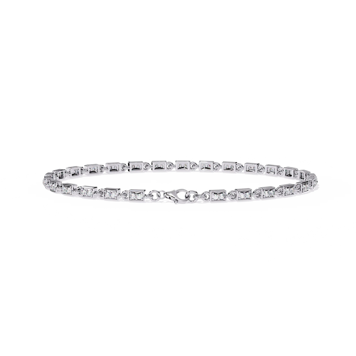 Radiant Row Lab Grown Princess Cut Bracelet - Ophiratbf