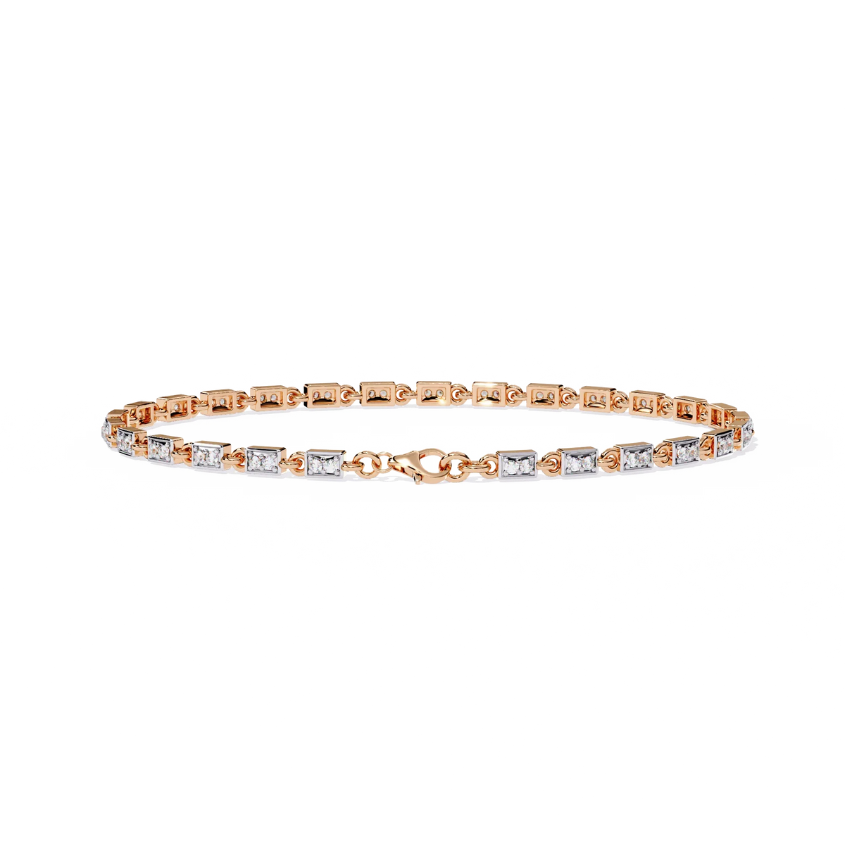Radiant Row Lab Grown Princess Cut Bracelet - Ophiratbf