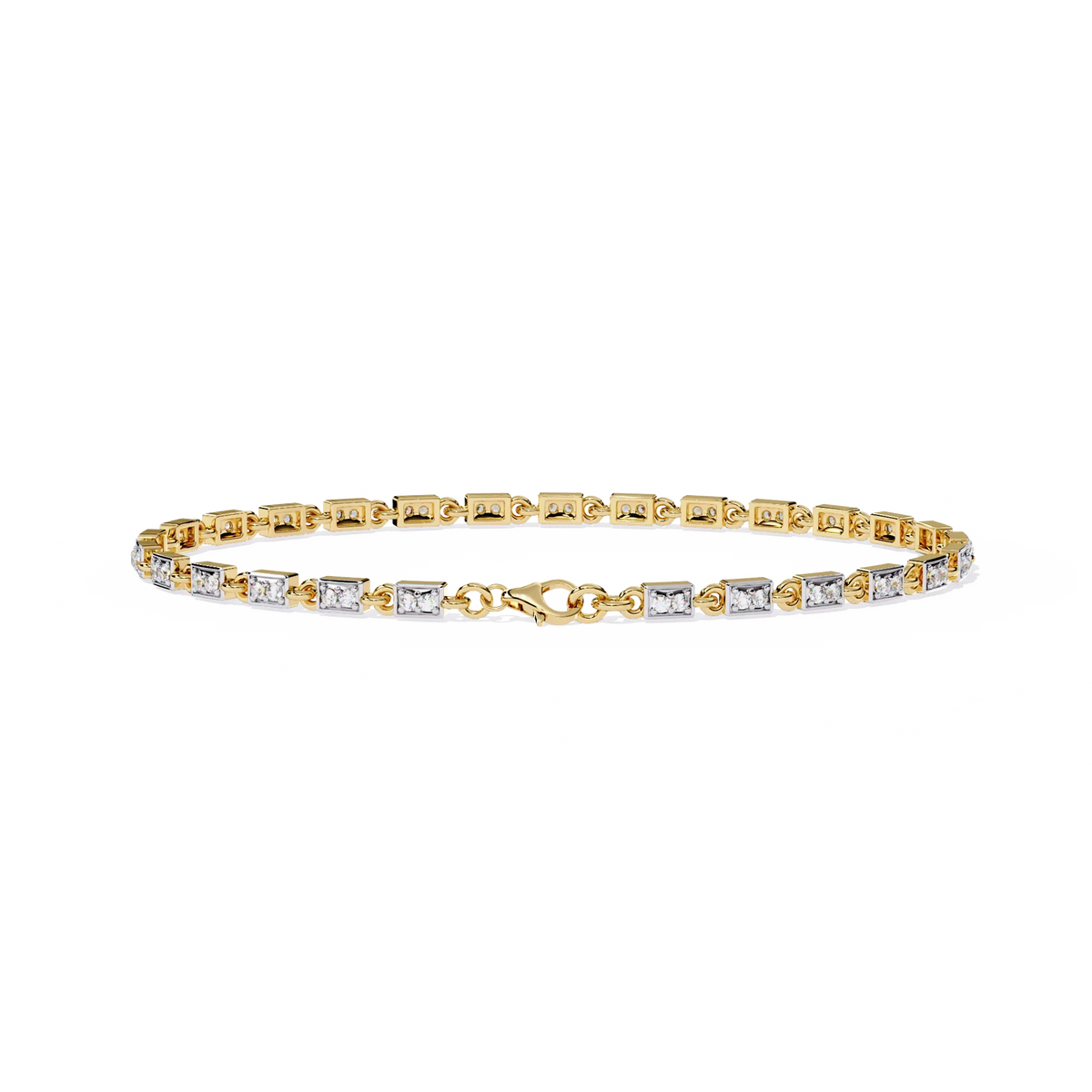 Radiant Row Lab Grown Princess Cut Bracelet - Ophiratbf