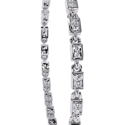Radiant Row Lab Grown Princess Cut Bracelet