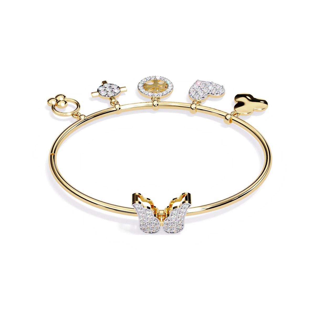 Charm Mélange Lab Grown Diamond Bangle - Ophiratbf