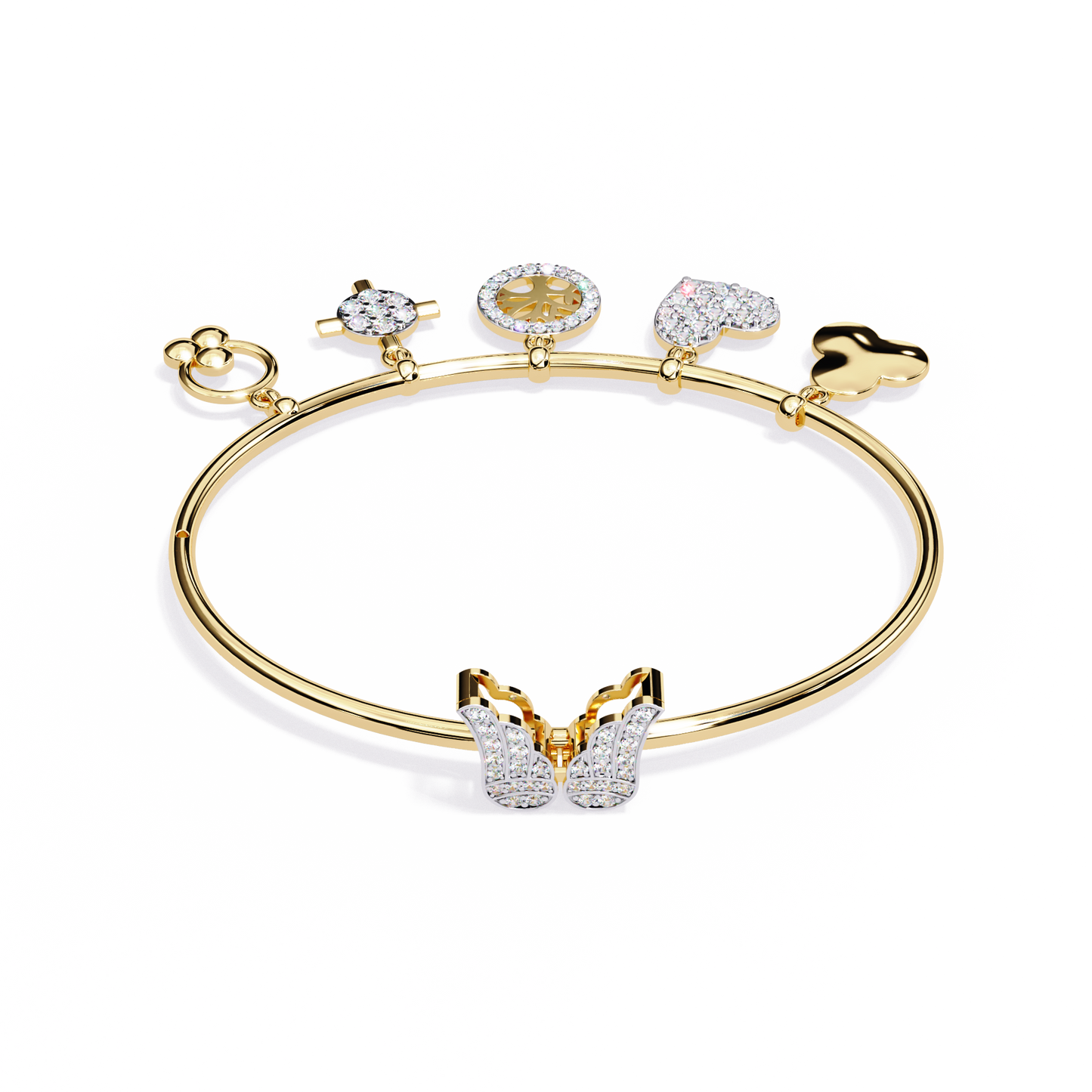 charm mélange lab grown diamond bangle