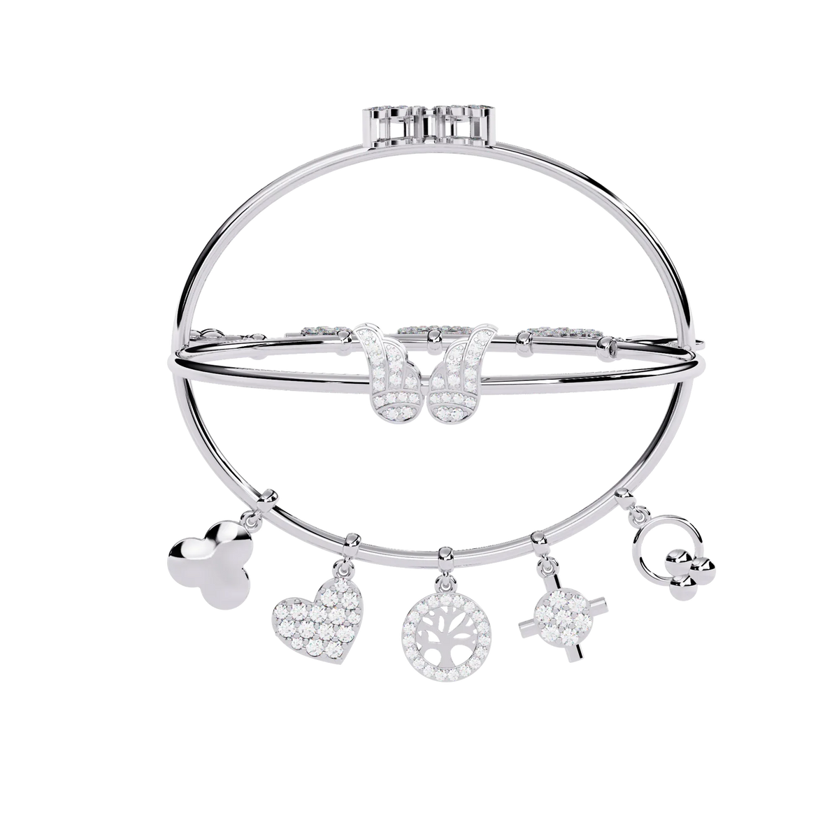 Charm Mélange Lab Grown Diamond Bangle - Ophiratbf