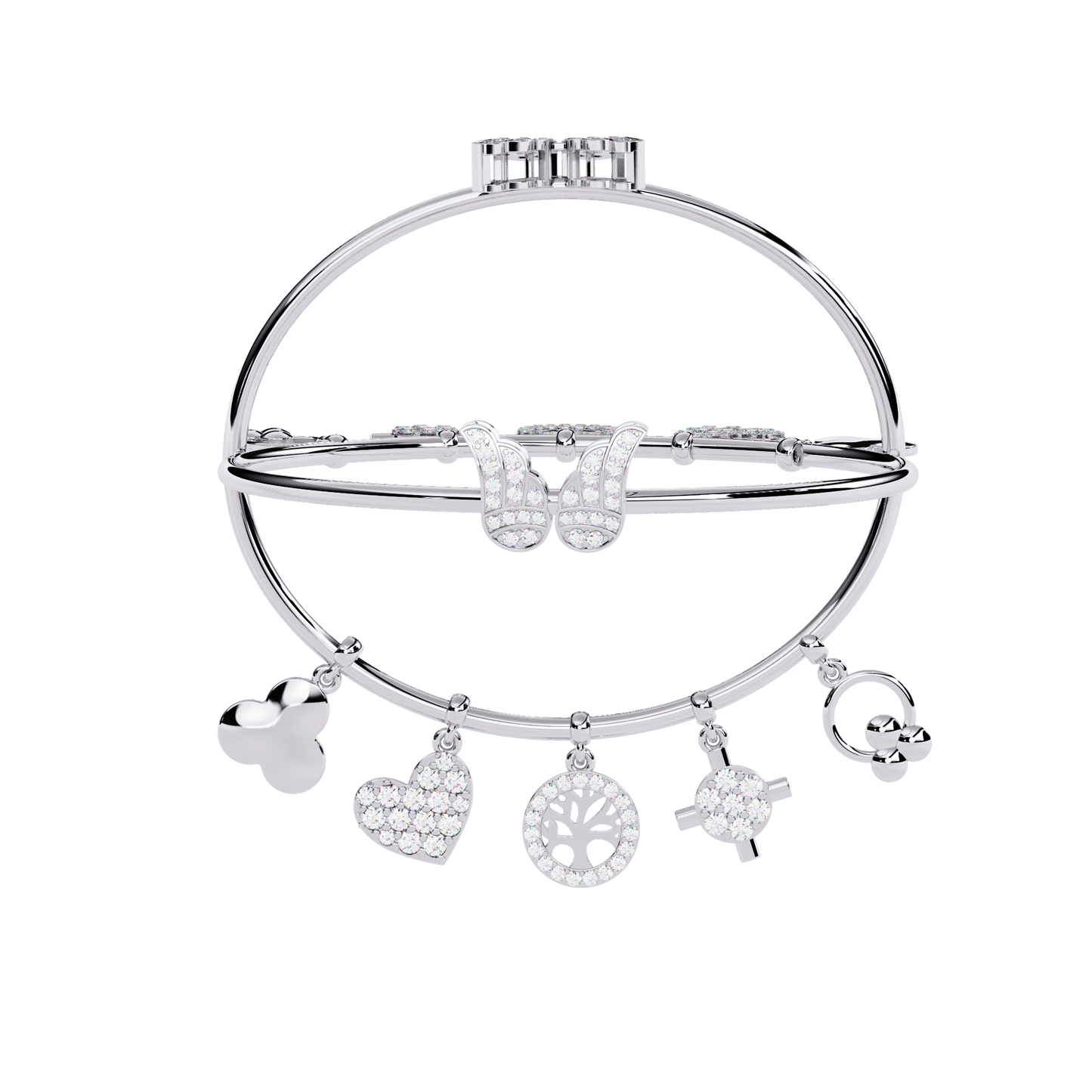 charm mélange lab grown diamond bangle