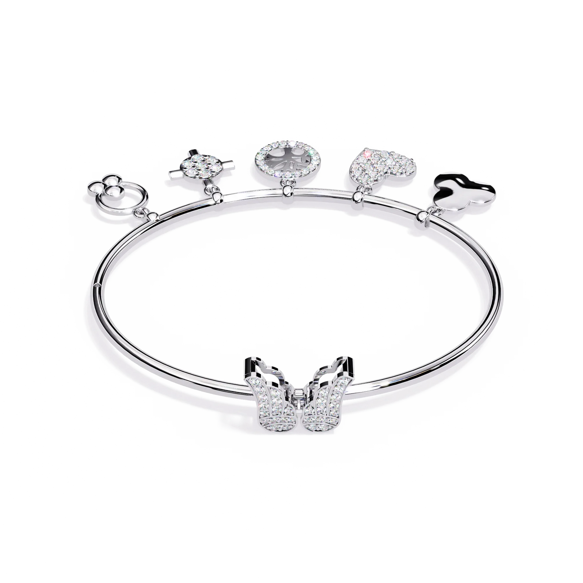 Charm Mélange Lab Grown Diamond Bangle - Ophiratbf