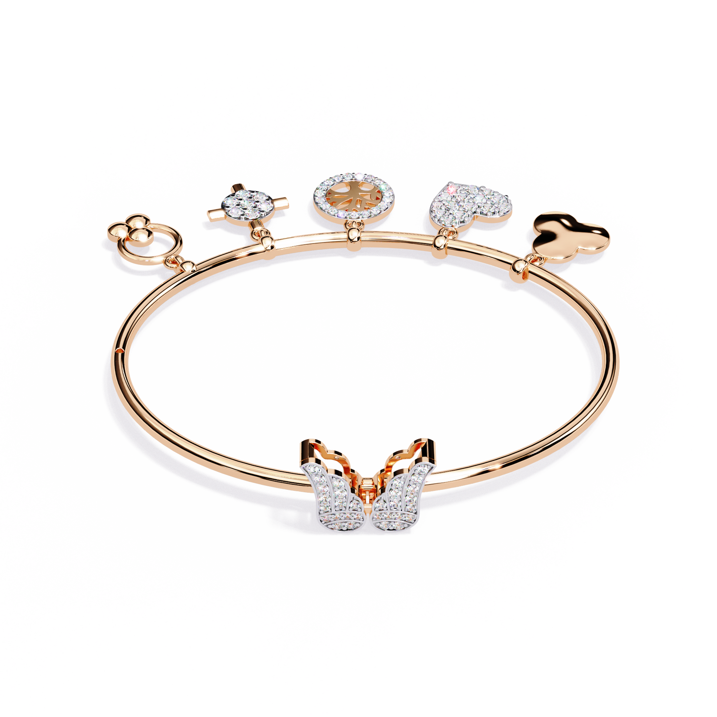 charm mélange lab grown diamond bangle