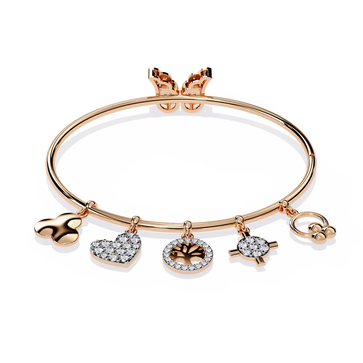 Charm Mélange Lab Grown Diamond Bangle - Ophiratbf