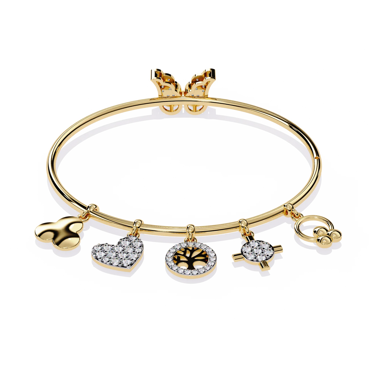Charm Mélange Lab Grown Diamond Bangle - Ophiratbf