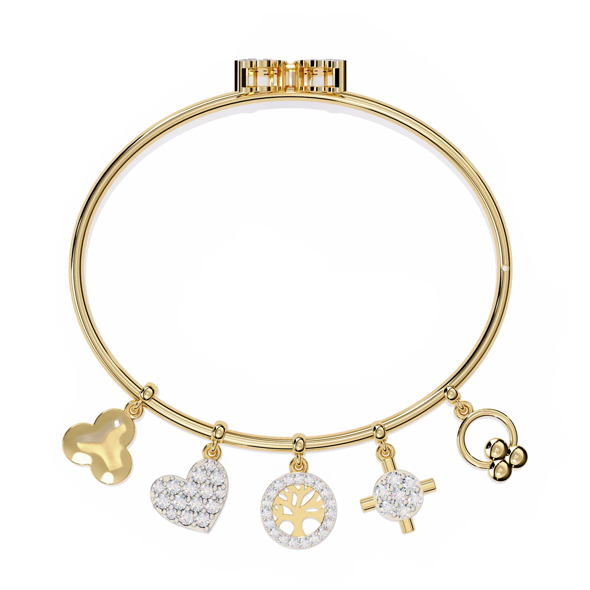 Charm Mélange Lab Grown Diamond Bangle - Ophiratbf