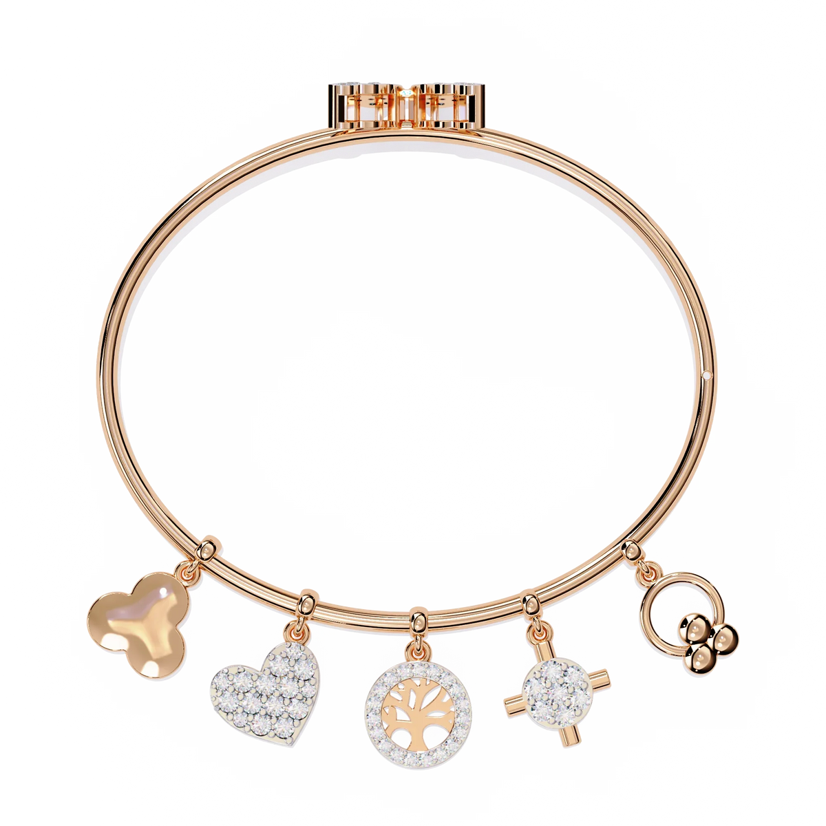 Charm Mélange Lab Grown Diamond Bangle - Ophiratbf