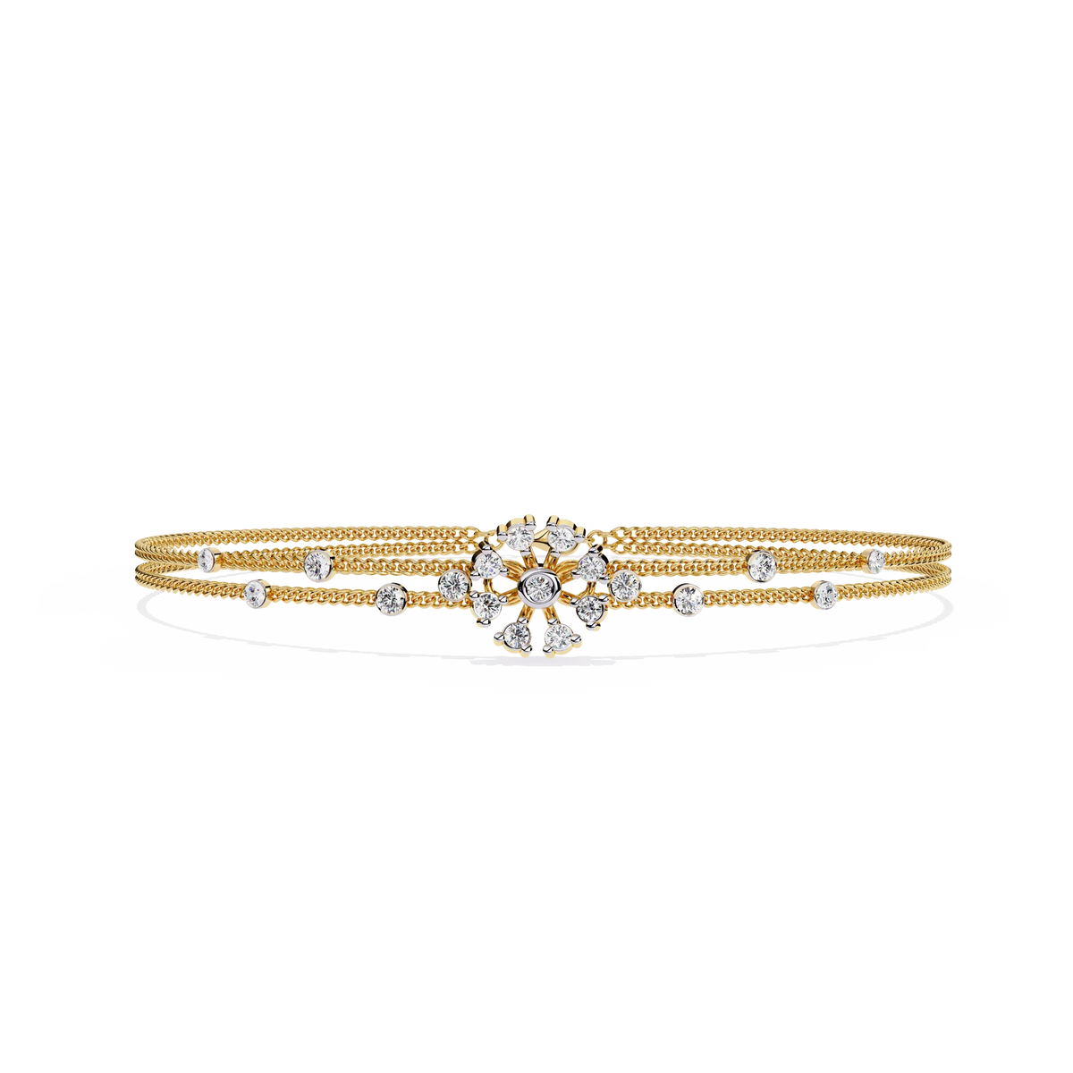 Blossom Trio Chain Lab Grown Diamond Bracelet - Ophiratbf