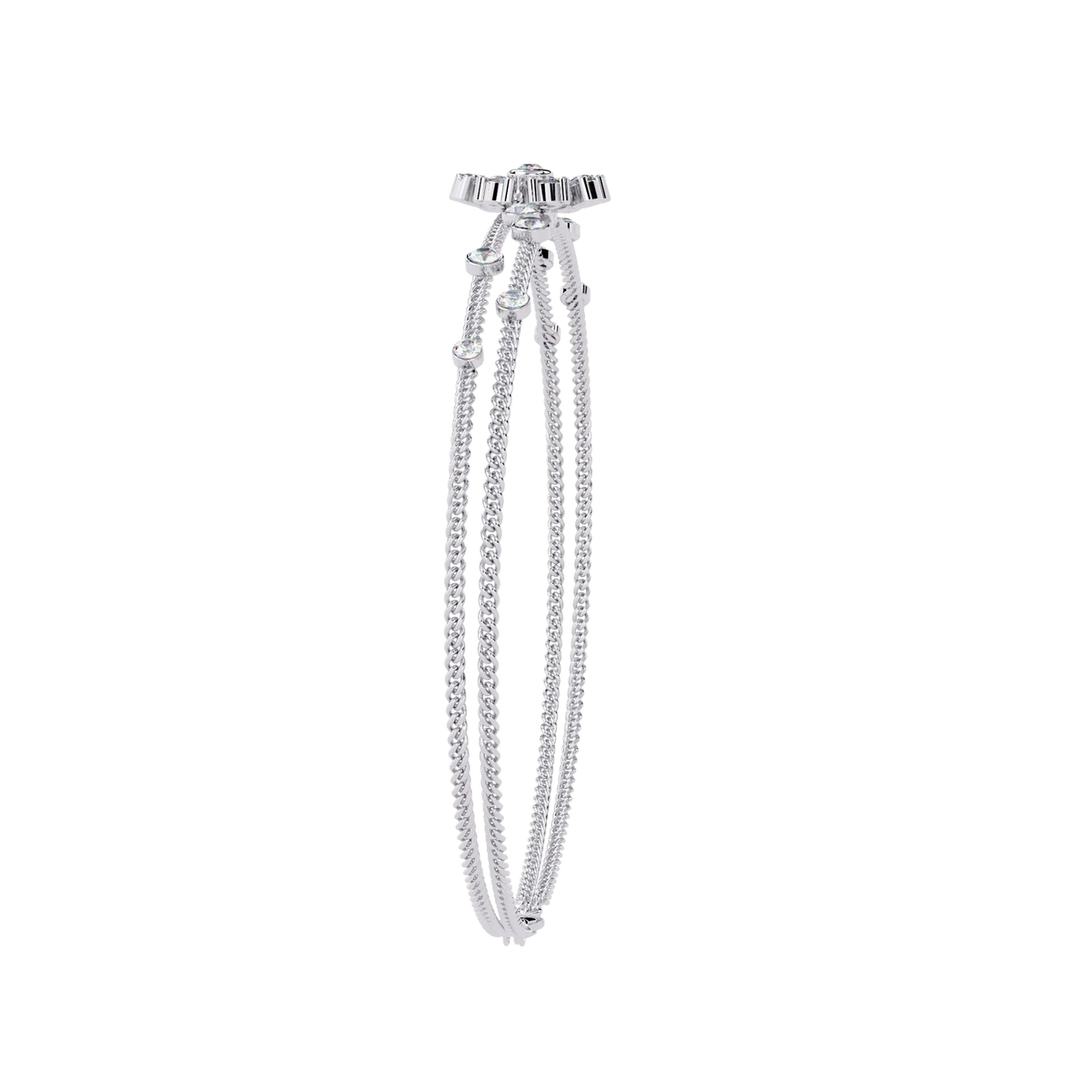 Blossom Trio Chain Lab Grown Diamond Bracelet - Ophiratbf