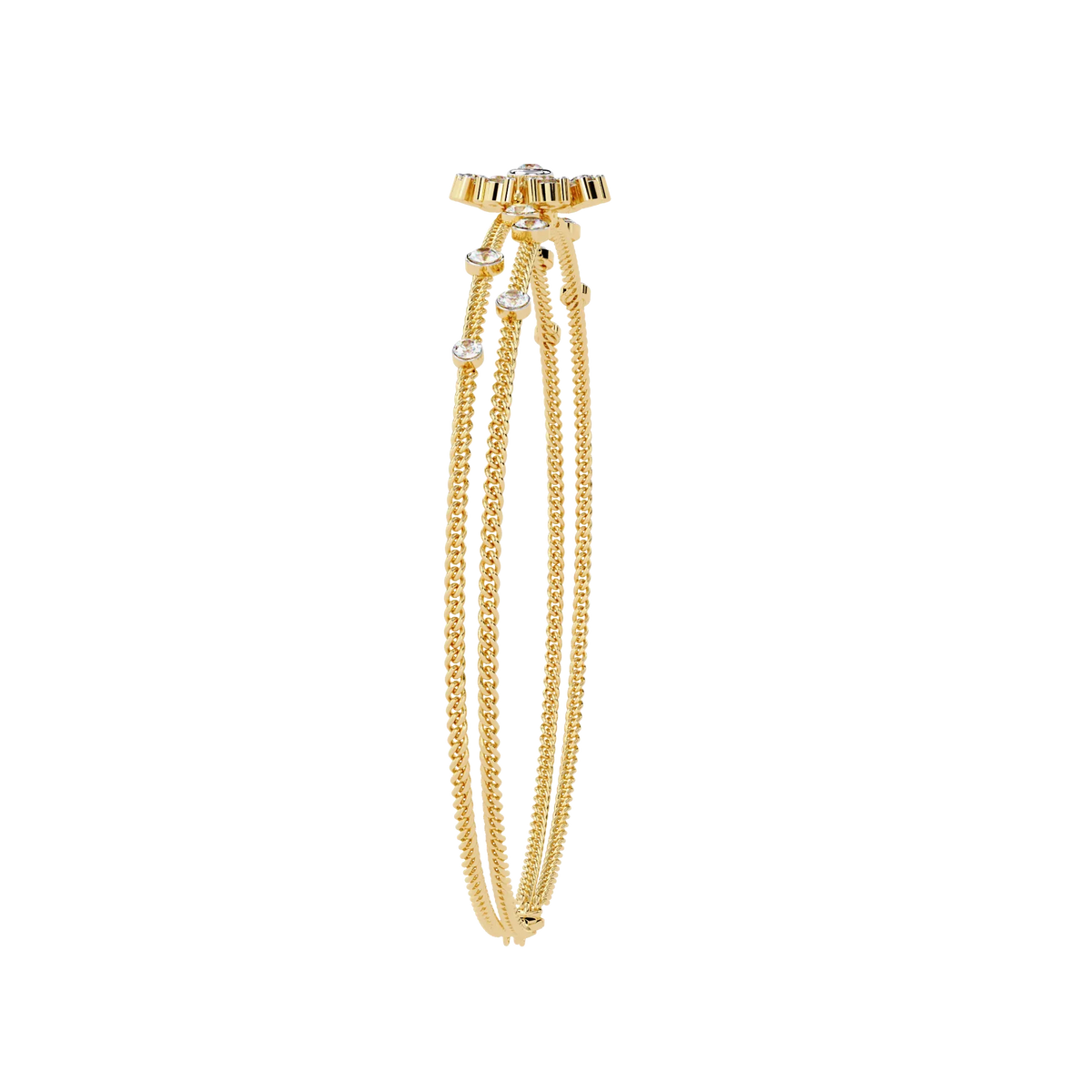 Blossom Trio Chain Lab Grown Diamond Bracelet - Ophiratbf