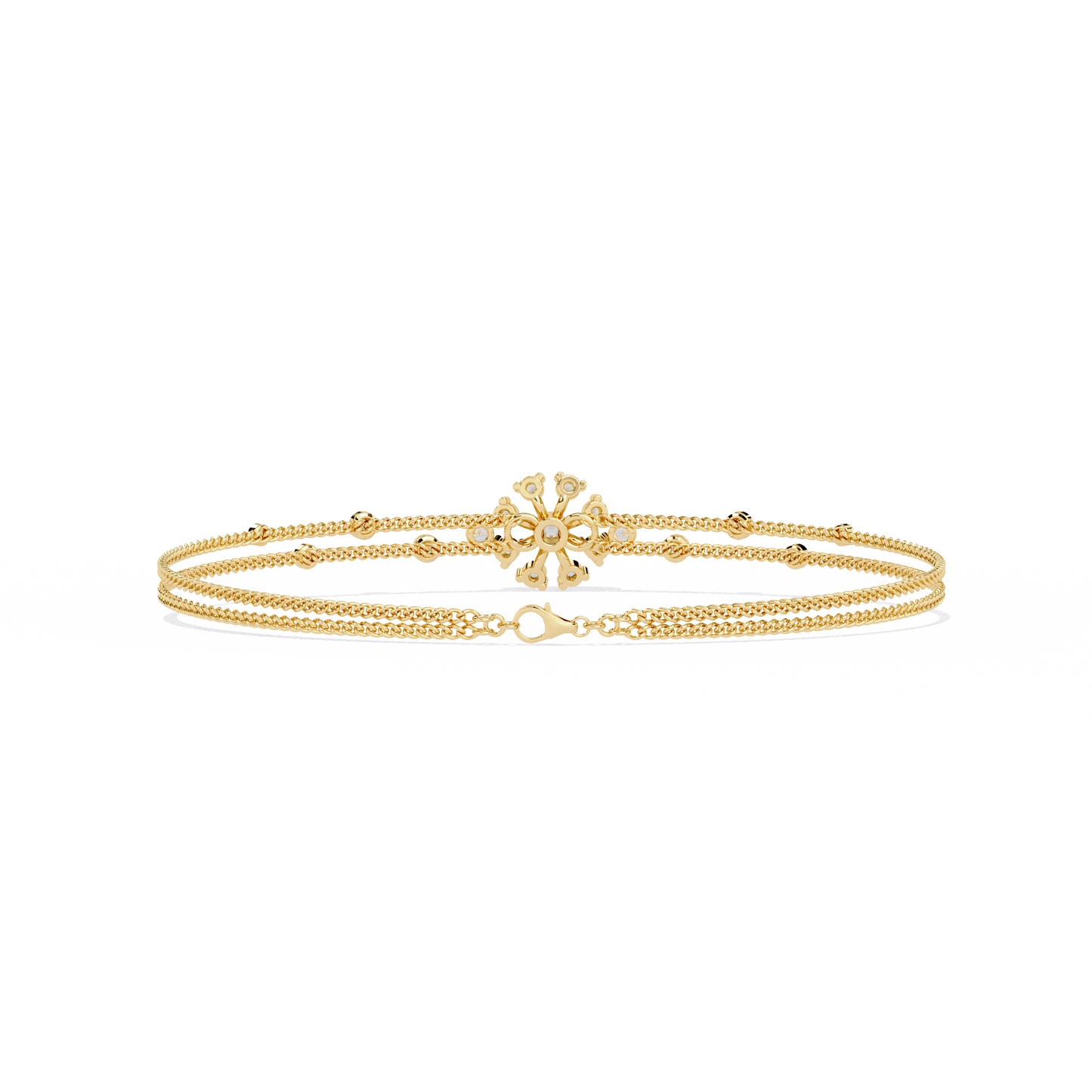 blossom trio chain lab grown diamond bracelet