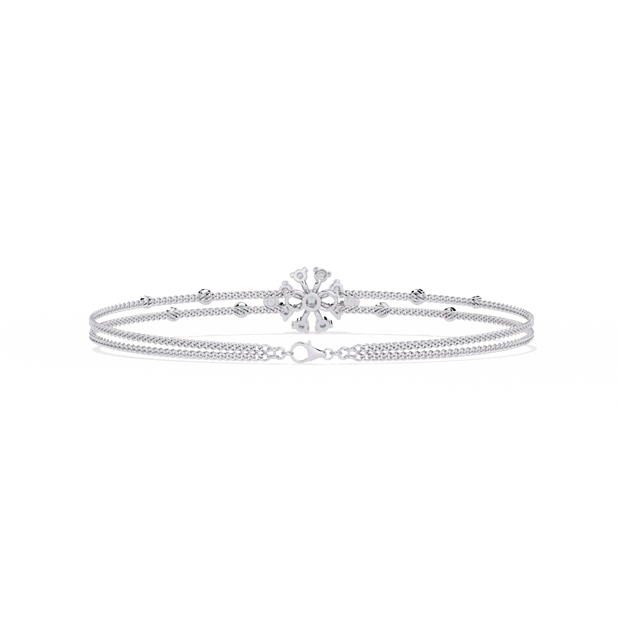 Blossom Trio Chain Lab Grown Diamond Bracelet - Ophiratbf