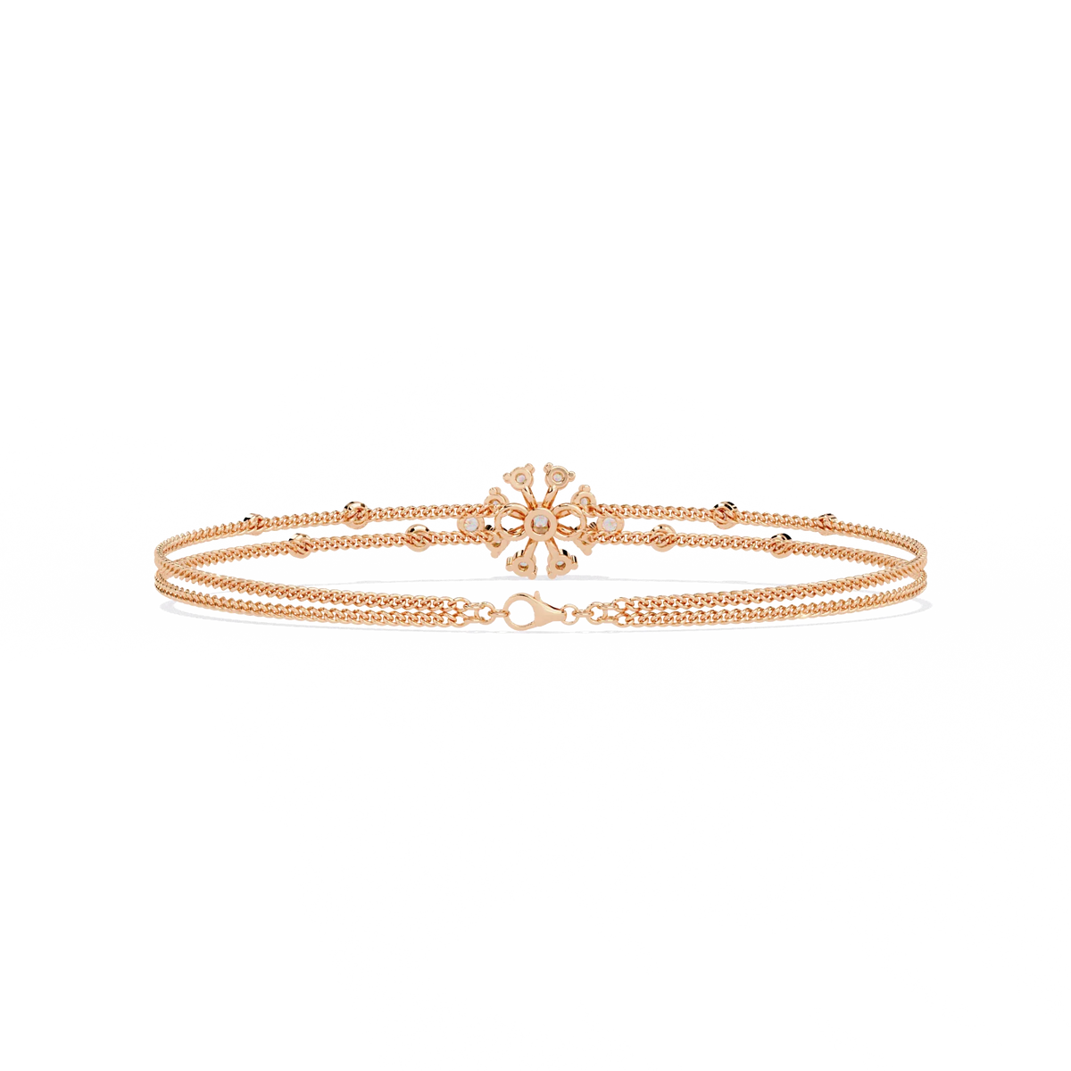 Blossom Trio Chain Lab Grown Diamond Bracelet - Ophiratbf