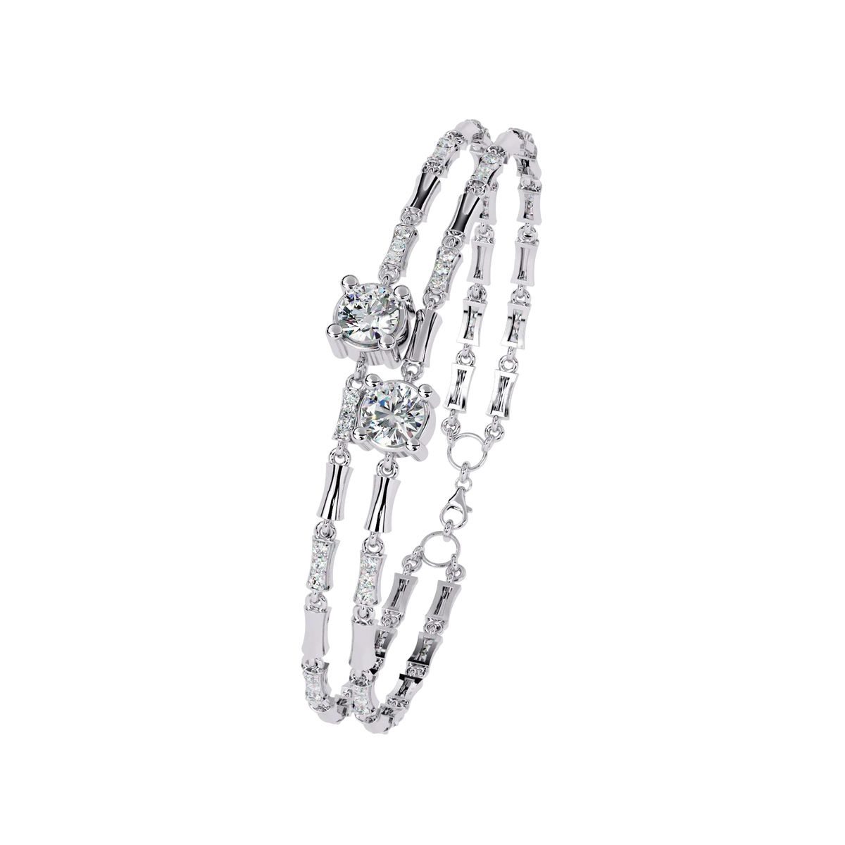 Double Radiance Lab Grown Diamond Line Bangle - Ophiratbf