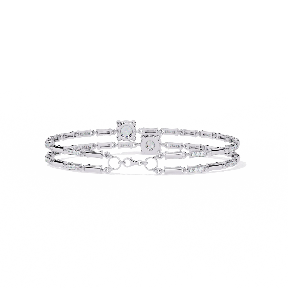 Double Radiance Lab Grown Diamond Line Bangle - Ophiratbf