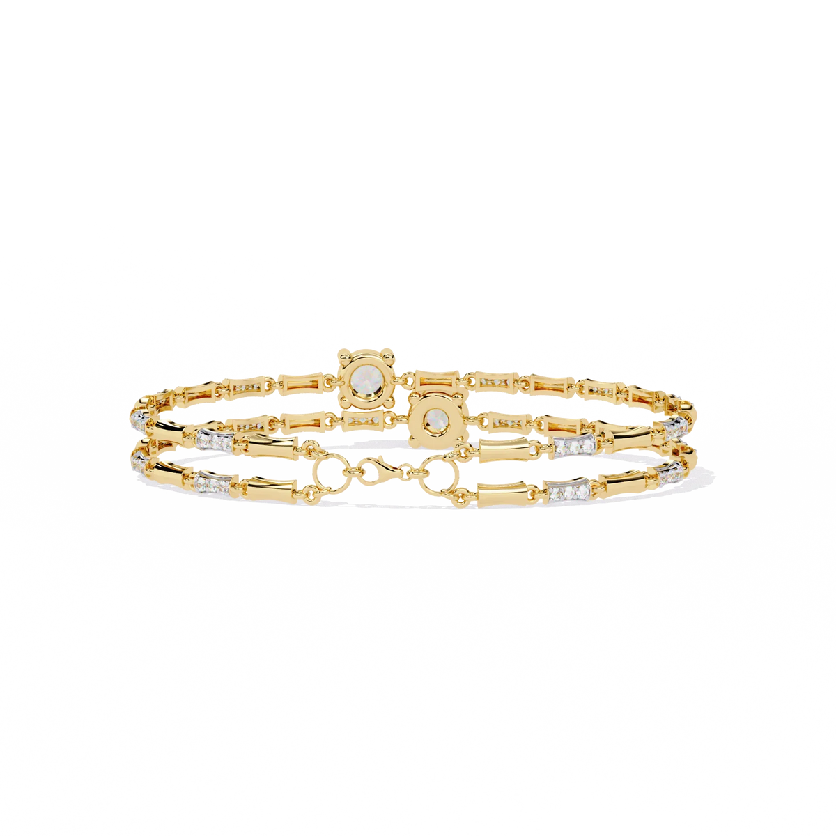 Double Radiance Lab Grown Diamond Line Bangle - Ophiratbf