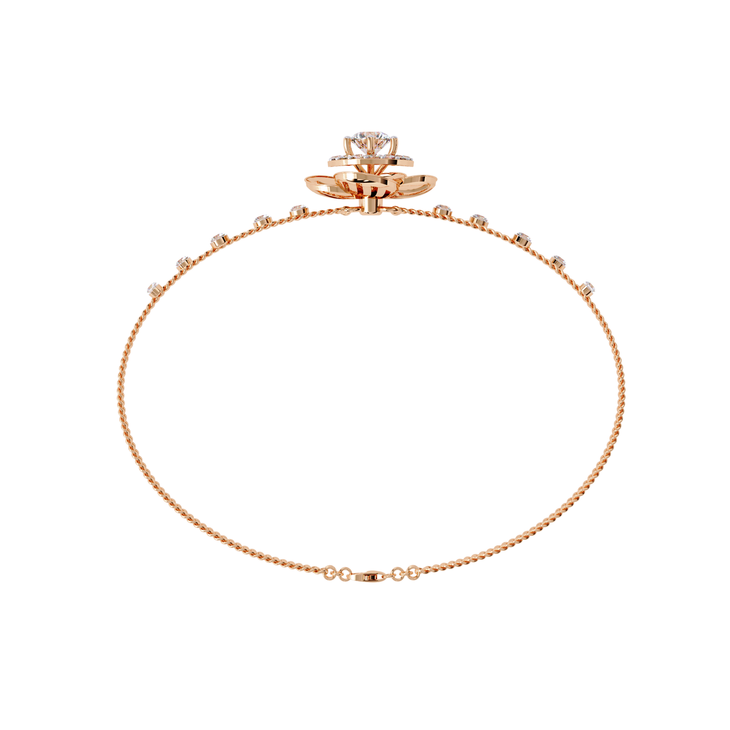 aurora petal lab grown diamond bracelet