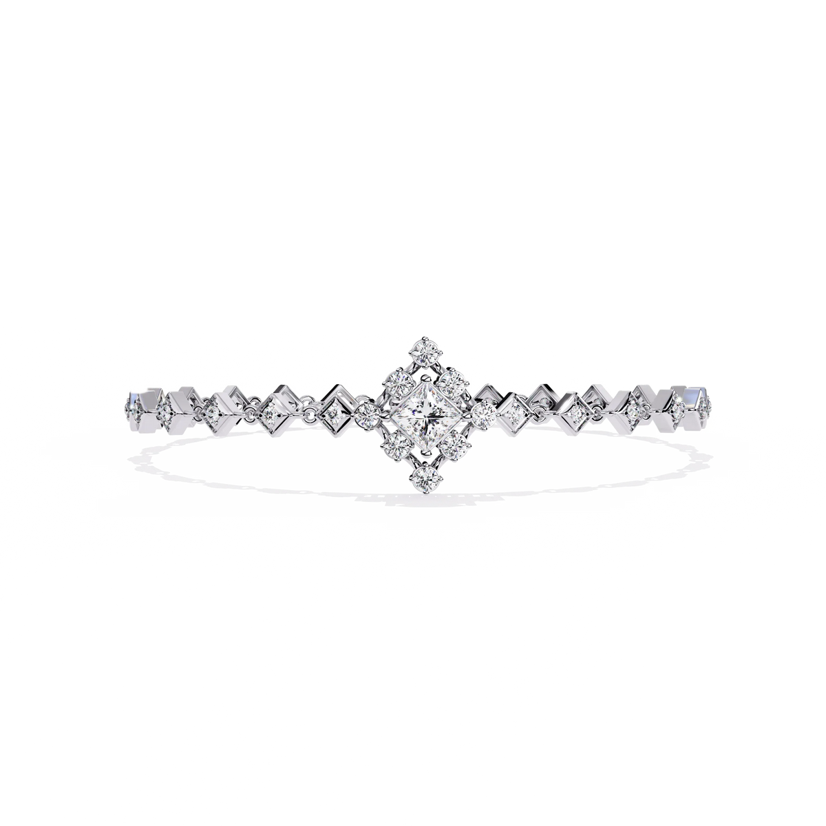 Diamond Majesty Lab Grown Princess Cut Bracelet - Ophiratbf