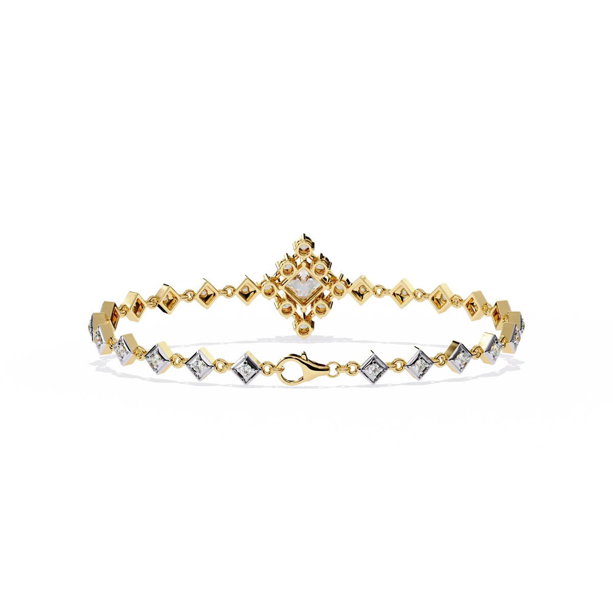 Diamond Majesty Lab Grown Princess Cut Bracelet - Ophiratbf