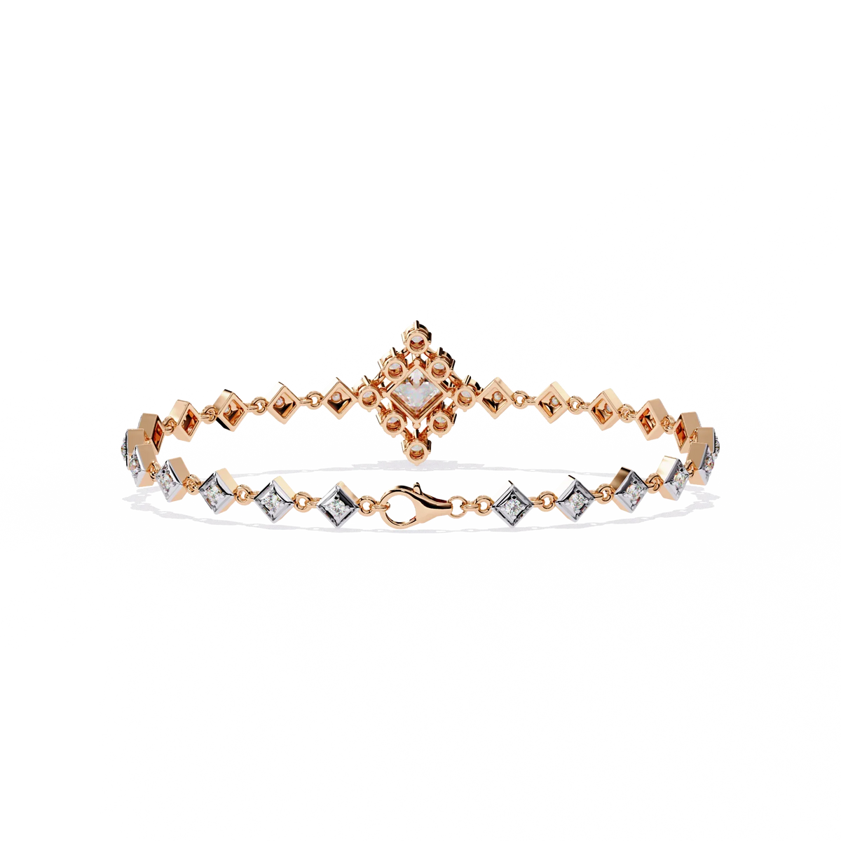 Diamond Majesty Lab Grown Princess Cut Bracelet - Ophiratbf