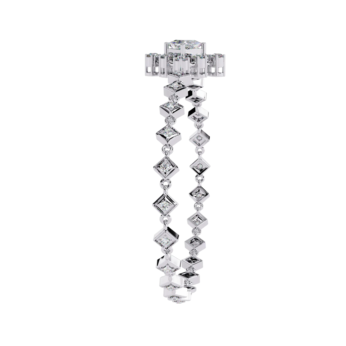 Diamond Majesty Lab Grown Princess Cut Bracelet - Ophiratbf