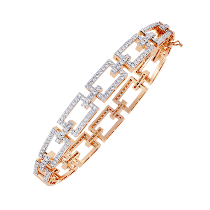 Art Deco Rectangular Lab Grown Diamond Bracelet